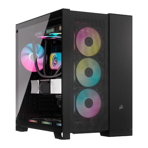 Genesis 6500D Corsair case with liquid cooling and interior fan lighting